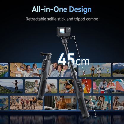 1025901_A.jpg - Telesin Shorty Remote Control Tripod/Selfie Stick for HERO13/12/11/10/9/MAX - Image 1