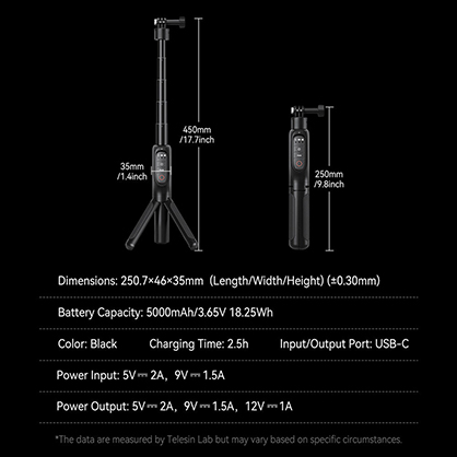 1025901_E.jpg - Telesin Shorty Remote Control Tripod/Selfie Stick for HERO13/12/11/10/9/MAX - Image 5