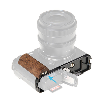 1026061_A.jpg - SmallRig L-Shaped Mount Plate with Wooden Handle for Panasonic S9 5945 - Image 1