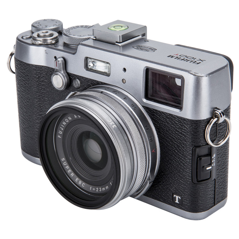 1026831_A.jpg - JJC Round Lens Hood for Fujifilm Fuji X100 VI Silver - Image 1