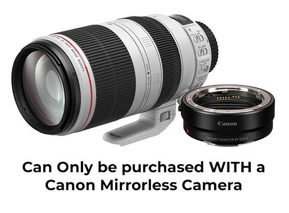Best image for Canon EF 100-400mm f/4.5-5.6L ISII USM + EF-RF Adapter bundle