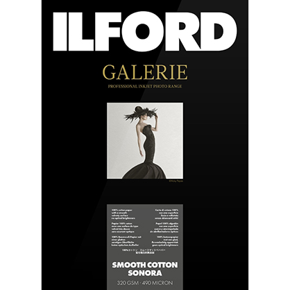 Ilford Galerie Smooth Cotton Sonora 320gsm A4 21cm x 29.7cm 25 sheets