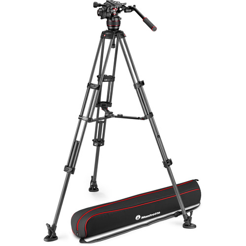 Manfrotto Nitrotech 608 Video Head and Carbon Twin MS Tripod - Best Available Image