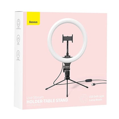1018852_B.jpg - Baseus Livestream holder-table Ring Light 10" with Phone Holder - Image 2