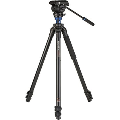 Benro A2573F Aluminum Single Tube Tripod with S4Pro Fluid Video Head