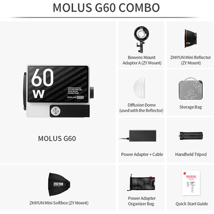 1021212_B.jpg - ZHIYUN MOLUS G60 Bi-Colour Pocket COB Monolight (Combo Kit) - Image 2
