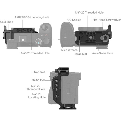 1021732_B.jpg - SmallRig Half Camera Cage for Select Sony A6700 A6600 A6500 A6400 4337