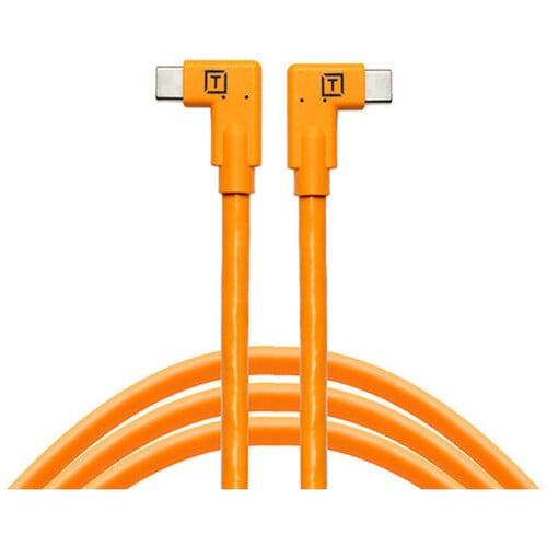 Tether Tools TetherPro Dual Right-Angle USB-C Cable 4.6 Metre Orange