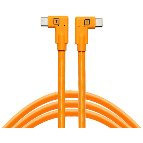 Tether Tools TetherPro Dual Right-Angle USB-C Cable 4.6 Metre Orange - Best Available Image