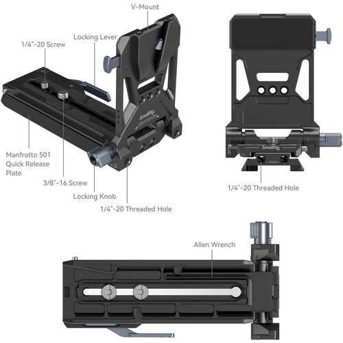 1023902_C.jpg - SmallRig V-Lock Battery Plate + 15mm LWS Base Kit for Small Cinema Cameras 4323 - Image 3