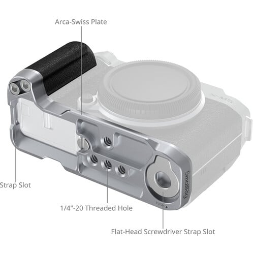 1024062_B.jpg - SmallRig L-Shape Mounting Plate with Silicone Handle FUJIFILM X-M5 Silver) 4875 - Thumbnail 2