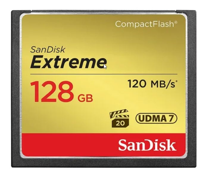 Sandisk Extreme Compactflash 128gb VPG20 120mb/s
