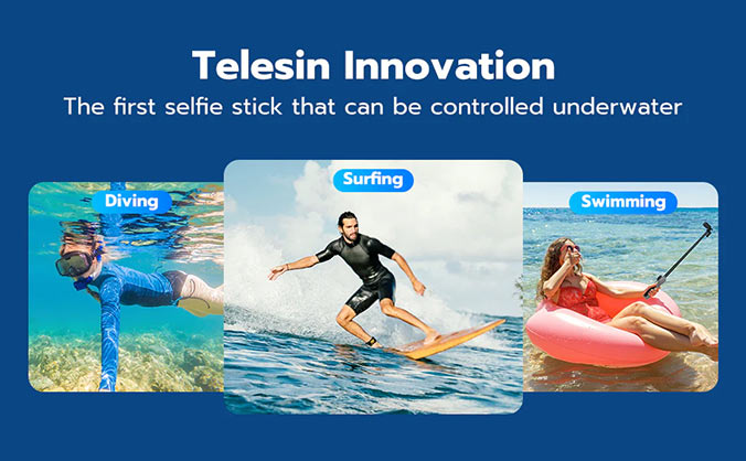 1024252_A.jpg - Telesin Underwater Remote Control Selfie Stick for Go Pro13/12/11/10/9/8 - Image 1