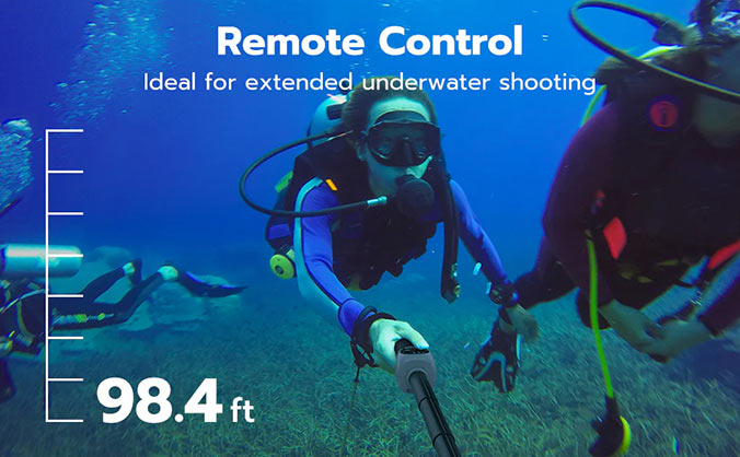 1024252_B.jpg - Telesin Underwater Remote Control Selfie Stick for Go Pro13/12/11/10/9/8 - Image 2