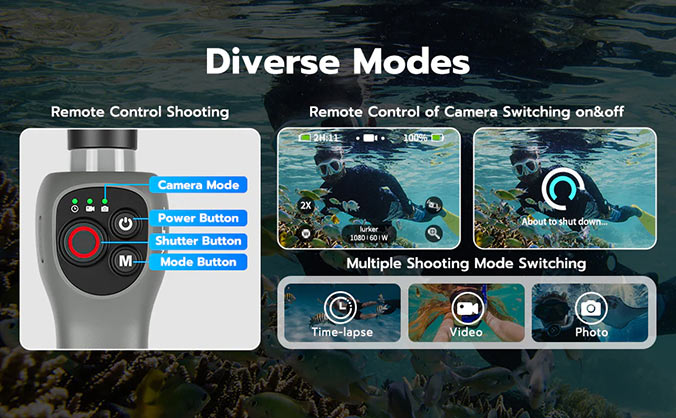 1024252_C.jpg - Telesin Underwater Remote Control Selfie Stick for Go Pro13/12/11/10/9/8 - Image 3