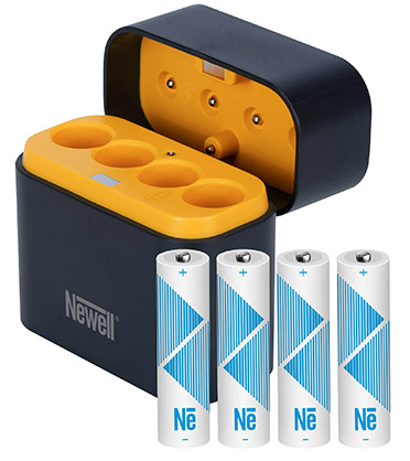 Newell Four Channel Charger + 4 Li-ion AA Recheargable Batteries Set 2200 mAh - Best Available Image