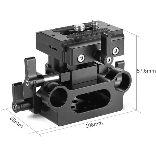 1026292_B.jpg - SmallRig Universal Baseplate with 15mm LWS Rod Support DBC2272B - Image 2