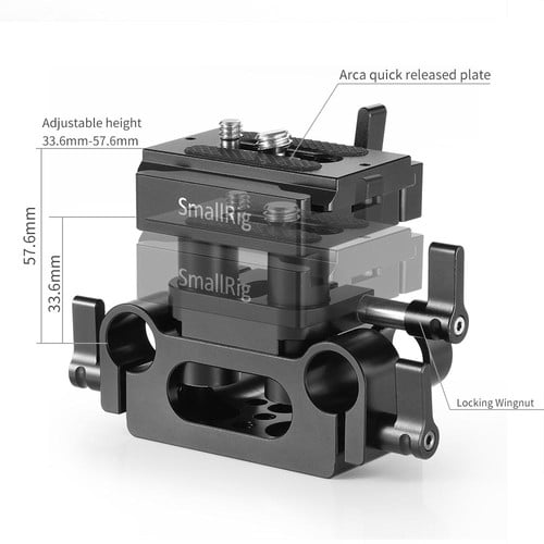 1026292_D.jpg - SmallRig Universal Baseplate with 15mm LWS Rod Support DBC2272B - Image 4