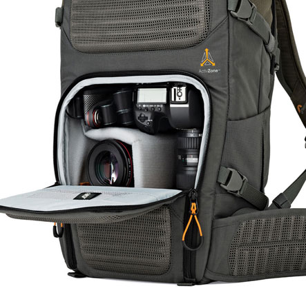 1014113_B.jpg - Lowepro Flipside Trek BP 350 AW Backpack (Gray/Dark Green) - Image 2