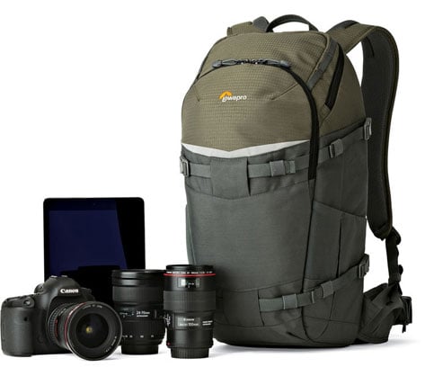 1014113_C.jpg - Lowepro Flipside Trek BP 350 AW Backpack (Gray/Dark Green)