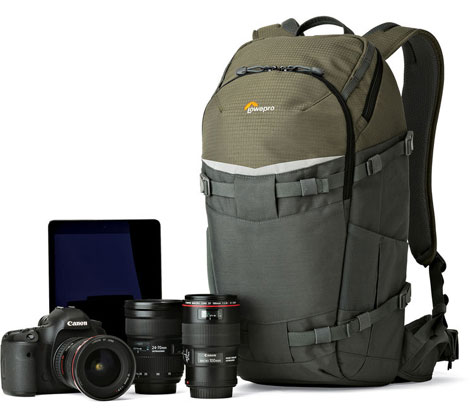 1014113_C.jpg - Lowepro Flipside Trek BP 350 AW Backpack (Gray/Dark Green) - Image 3