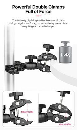 1020213_A.jpg - Ulanzi R096 Double Super Clamp - Image 1