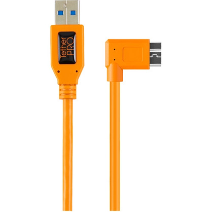 1020383_A.jpg - TetherPro USB 3.1 Gen 1 Type-A to Micro-B Right Angle Adapter Cable 50cm Orange - Thumbnail 1