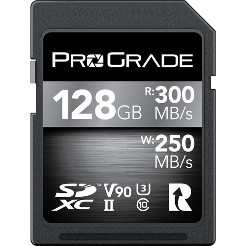 ProGrade Digital 128GB UHS-II V90 SDXC Memory Card 300MB/S W250MB/S