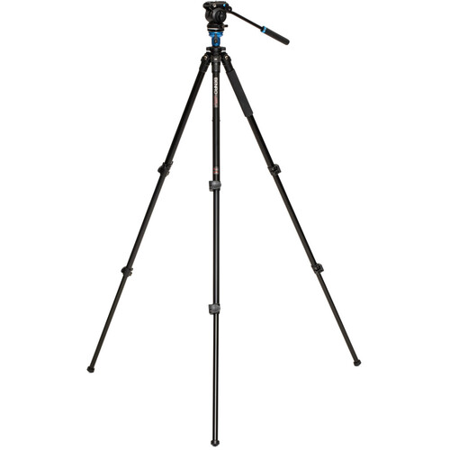 1021623_A.jpg - Benro Aluminum Tripod with S2 PRO 60mm Flat Base Video Head - Thumbnail 1
