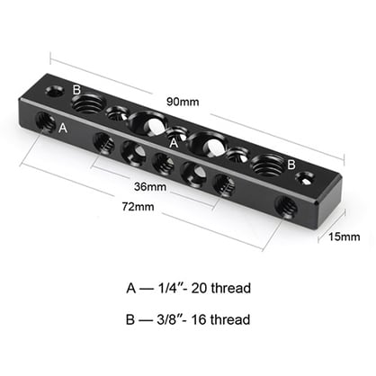 1022173_B.jpg - SmallRig Cheese Bar with 1/4"-20  &  3/8"-16 Screw Holes 1091 - Image 2