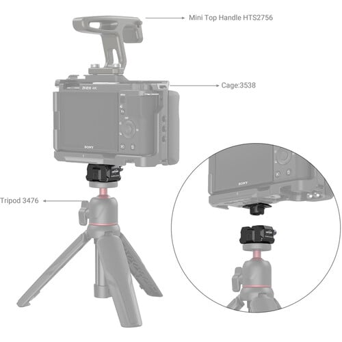 1022573_A.jpg - SmallRig Drop-In HawkLock Mini Quick Release System with Locating Pins - Thumbnail 1