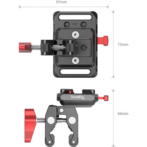 1023243_A.jpg - SmallRig Mini V-Lock Battery Plate with Claw-Shaped Clamp 2989 - Image 1