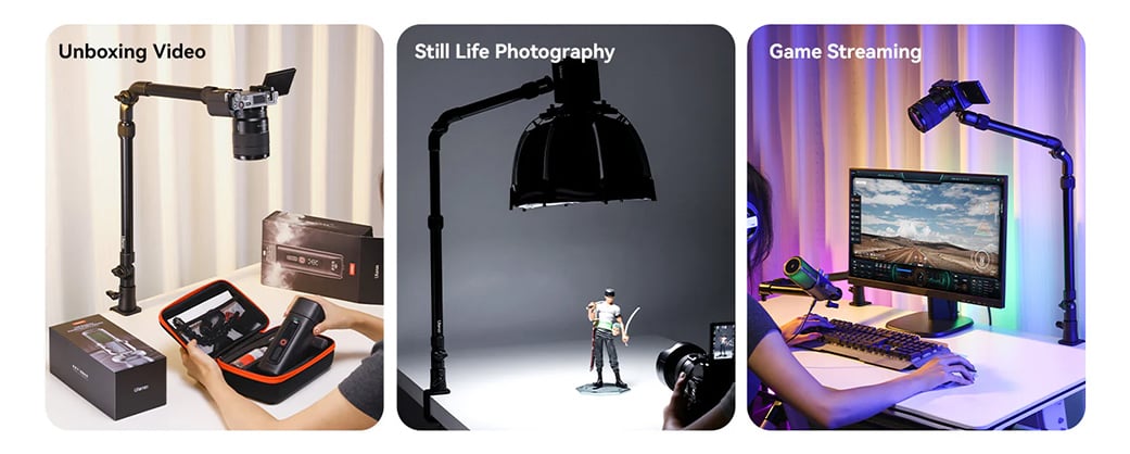 1023843_D.jpg - Ulanzi ZJ02 Desk Stand with Holding Arm - Thumbnail 3