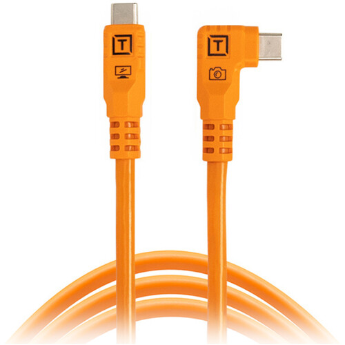 Tether Tools TetherPro Optima USB-C Cable 3m Non-Reflective Orange Right-Angle