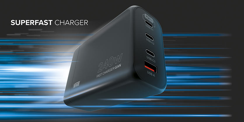 Newell GaN 240w Watt Fast Charger USB and USB-C Ports - AU/NZ Plug - Best Available Image