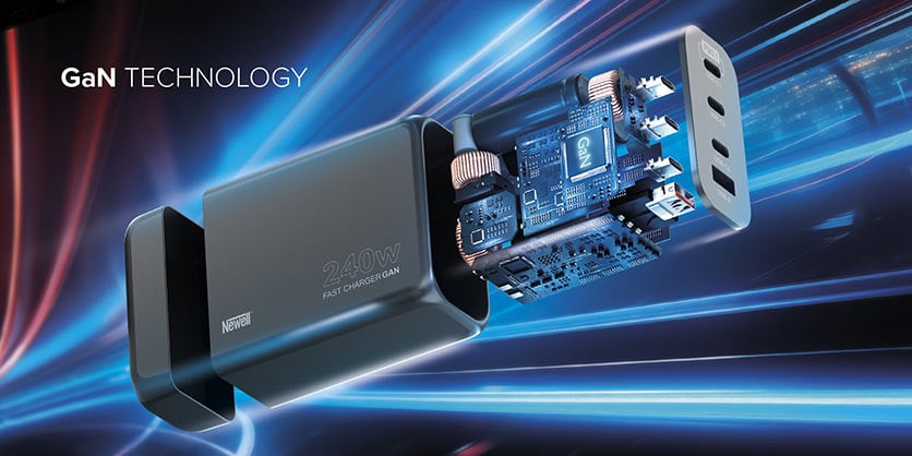 1024493_B.jpg - Newell GaN 240w Watt Fast Charger USB and USB-C Ports - AU/NZ Plug - Image 2