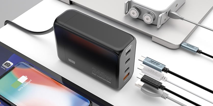 1024493_C.jpg - Newell GaN 240w Watt Fast Charger USB and USB-C Ports - AU/NZ Plug - Thumbnail 3