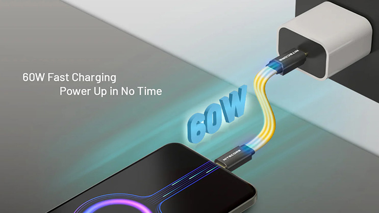 1024603_E.jpg - Nitecore NLink10 PD QC Fast Charging USB-C Cable with Magnetic Connectors - Thumbnail 5