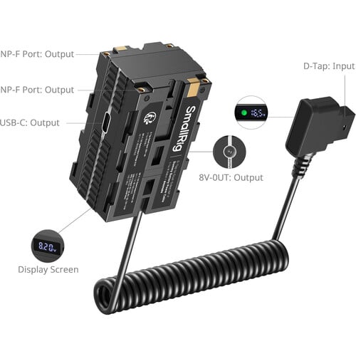 1024953_B.jpg - SmallRig D-Tap to Dual-Sided NP-F Dummy Battery Power Adapter 4884 - Thumbnail 2