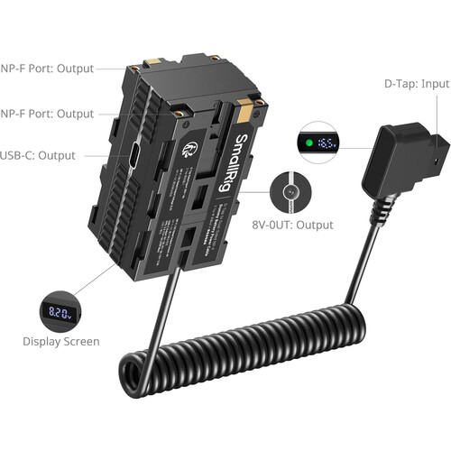 1024953_B.jpg - SmallRig D-Tap to Dual-Sided NP-F Dummy Battery Power Adapter 4884 - Image 2