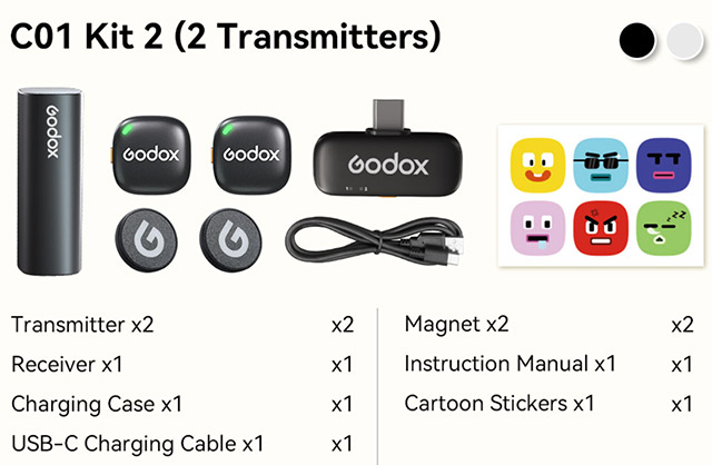1025813_E.jpg - Godox C01 2-Person Wireless Microphone System with USB-C Connector for Mobile) - Image 5