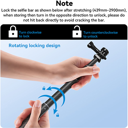 1025903_K.jpg - Telesin 3m Carbon Fibre Selfie Stick - Thumbnail 11