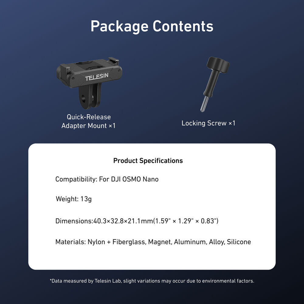 1026123_C.jpg - Telesin Dual Claw Quick Release Spring Clip Mount for DJI Osmo Nano  &  Action 6 - Image 3