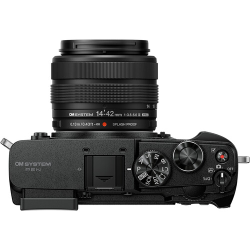 1026813_B.jpg - OM SYSTEM PEN 14-42mm III Lens Kit in Black - Image 2