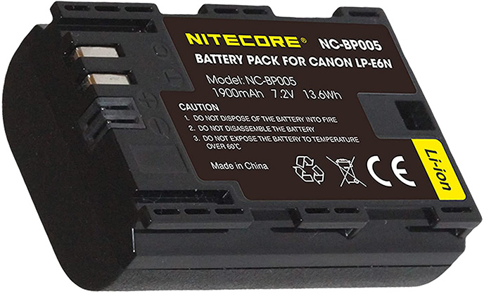 Nitecore NC-BP005 - Canon LPE6N Battery - Best Available Image