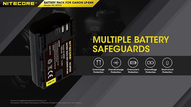 1018624_C.jpg - Nitecore NC-BP005 - Canon LPE6N Battery - Image 3