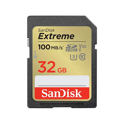 SanDisk 32GB Extreme UHS-I SDHC 100MB/S Memory Card