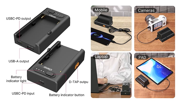 1020214_B.jpg - Ulanzi NP-F01 Battery Charger for F750 F550 F960 F970