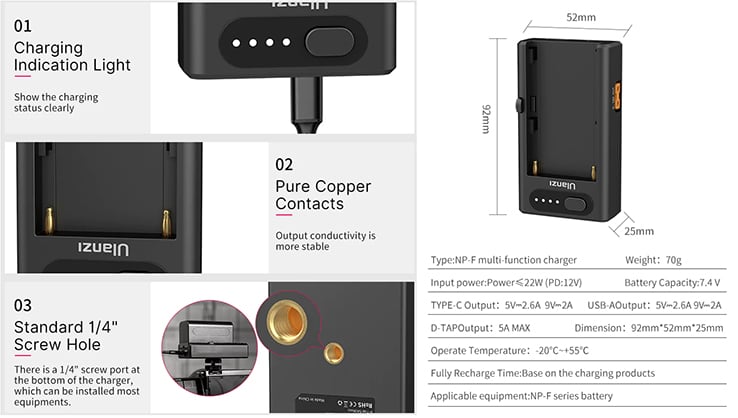 1020214_D.jpg - Ulanzi NP-F01 Battery Charger for F750 F550 F960 F970