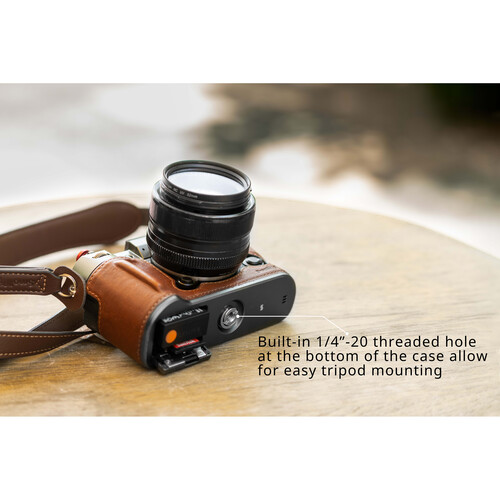 1023234_E.jpg - SmallRig Leather Half Case Kit for FUJIFILM X-T50 (Brown) 4710 - Thumbnail 5